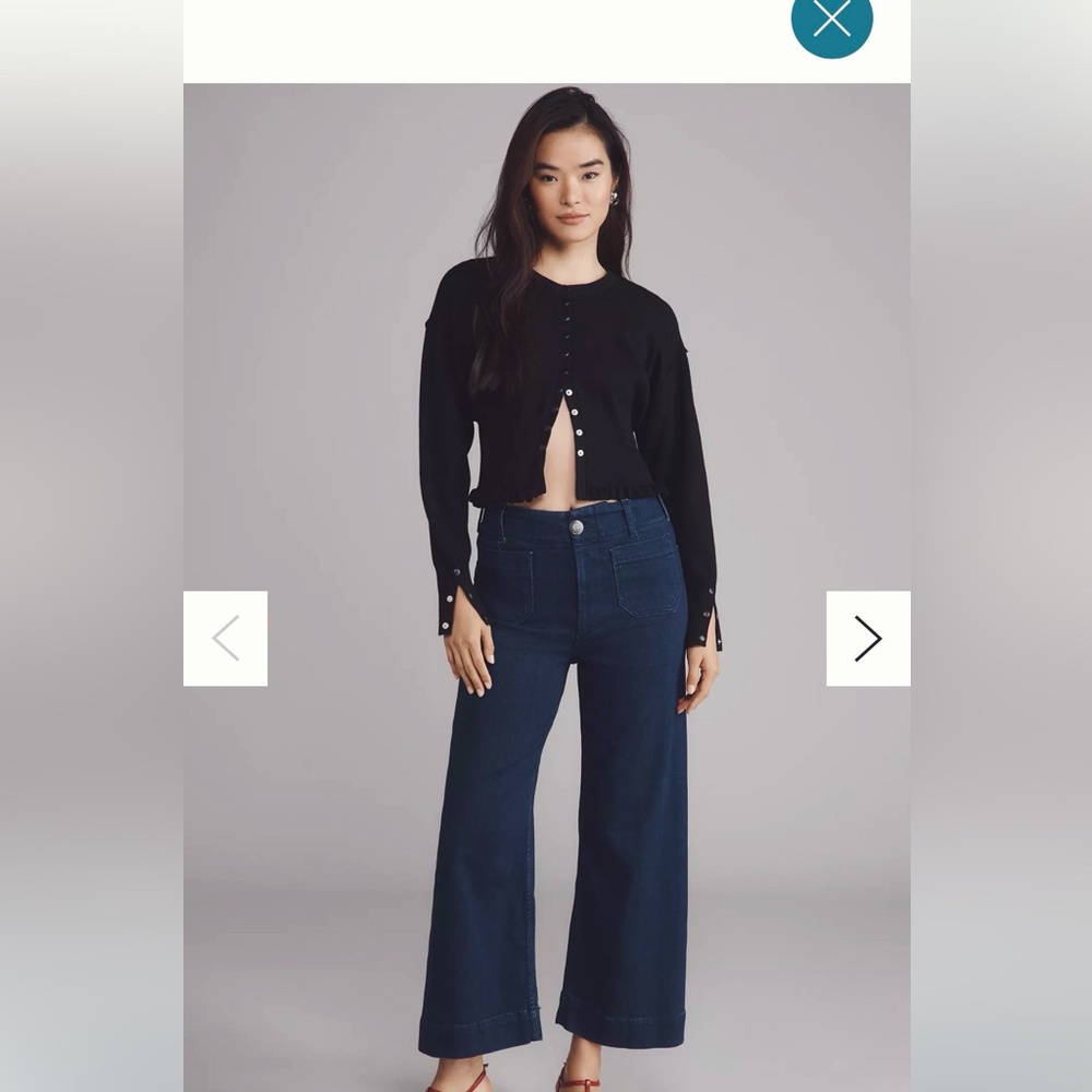 By Anthropologie THE COLETTE CROP HIGH-RISE WIDE-LEG JEANS BY MAEVE